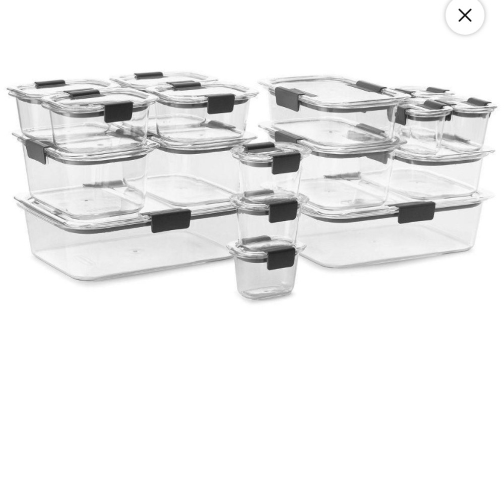 NIB Rubbermaid Brillance 22 pc Food Storage Container Set with Black Lids